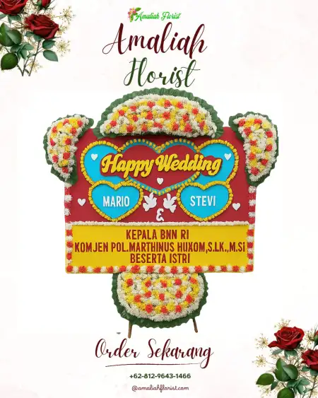Papan Bunga Pernikahan Cukir
